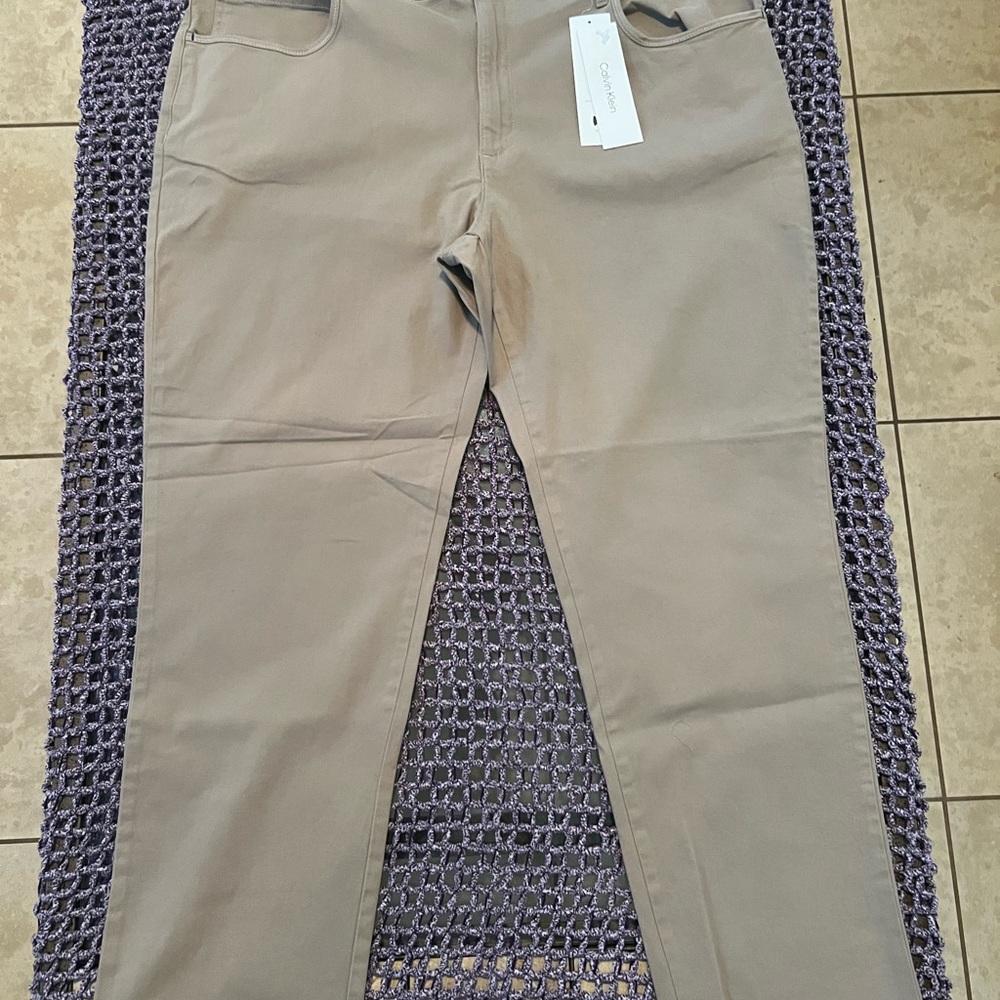 Calvin Klein Beige Slim Fit Trousers